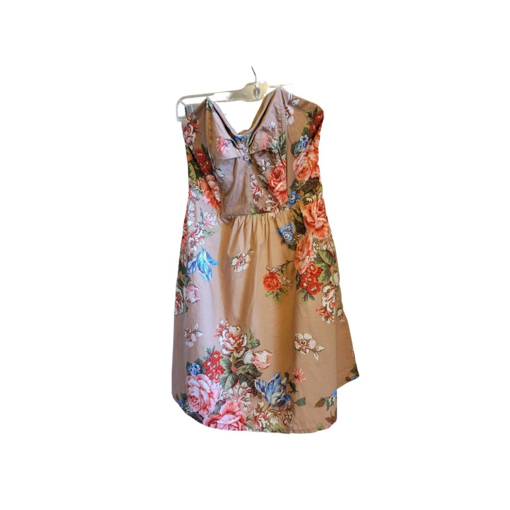Xhilaration Mini Dress | Women's x-Small | Tan with Flowers